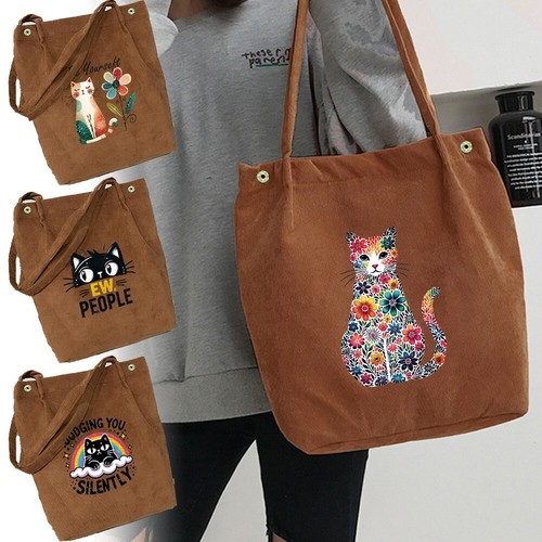 Corduroy tote bag shopping - bag,