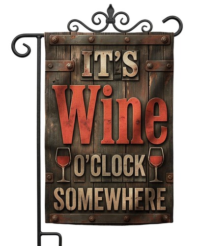 Wine garden flag 12x18 inch - garden,