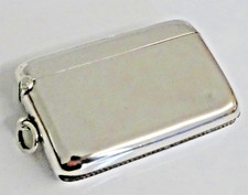 LARGE DOUBLE SIZE ANTIQUE SOLID STERLING SILVER  VESTA CASE C.1912  43.7g