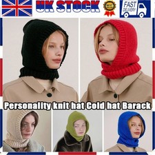 Women's Fashion Knitted Balaclava Hat Scarf Hood Cycling Skiing Hats UK~