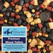 Premium Mixed Pellets, 1kg 2kg 5kg Carp Fishing Pellets, Halibut Tench FREE P&P