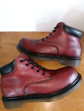 Vintage 1980's Dr. Martens Steel Toe 5 Eyes Oxblood Made In England Boots Size 8