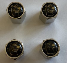 SCOOBY DOO ALLOY WHEEL VALVE DUST CAR DUST CAPS X4 SUBA IMPR WRC BLACK & GOLD