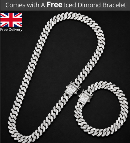 Cuban necklace iced diamond - cuban,