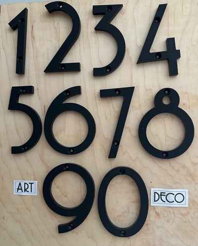 Art deco modern house - house, numbers