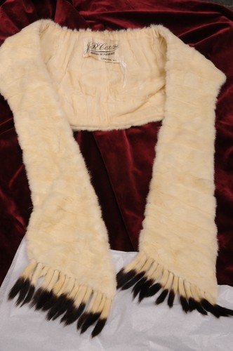 Vintage real ermine fur stole - real,