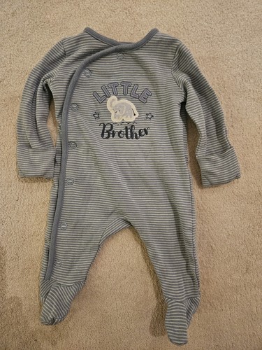 Little brother blue sleepsuit - little,