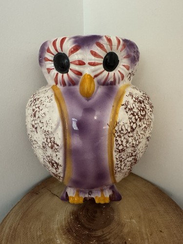 Large purple owl wall planter - wall,