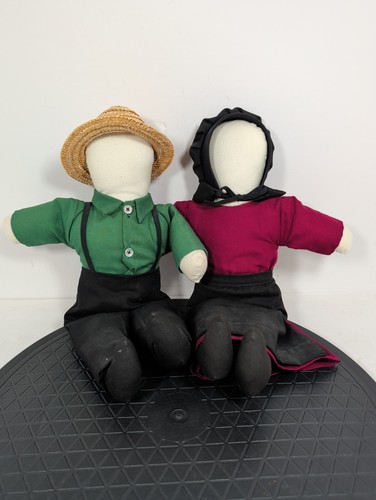 Handmade amish couple - amish, dolls