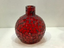 Ruby red glass mosaic tile - red,