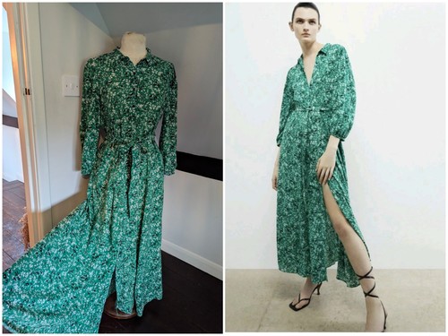 Zara green floral - zara,