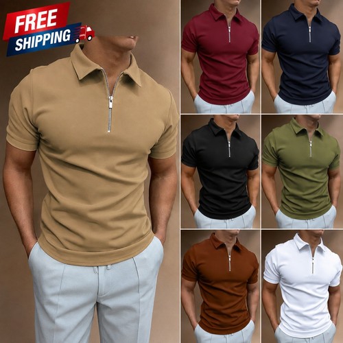 Men zipper summer shirt - zipper,