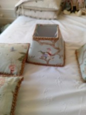 I Pair Of GP Baker Covered Lampshades French Antique Trim 18cm High x25cm Width