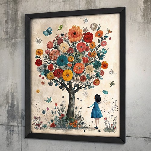 Floral tree life wall - floral,