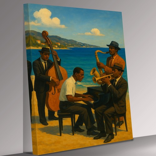 Jazz musicians beach - jazz,