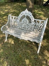Very Heavy Victorian Cast Iron Bench in the Style of Coalbrookdale Two available