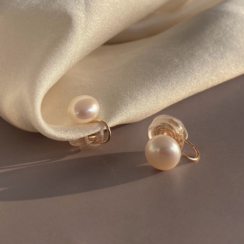 Pearl clip earrings - pearl,