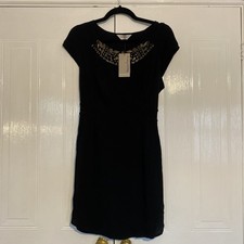 Pepperberry Black Beaded Dress Size 10SC New With The Tag RRP£ 49