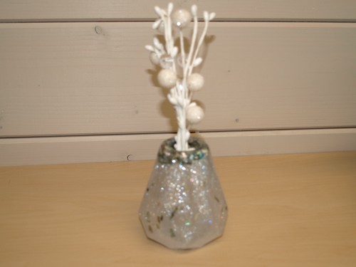 Sparkly vase with abalone - sparkly,