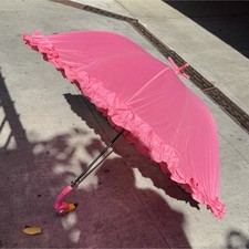 Pink Flamingo Handle Parasol