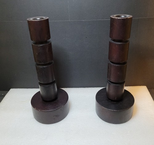 Vintage wooden candlestick - wooden,