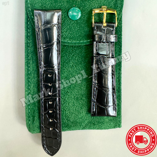 Rolex black leather band - rolex,