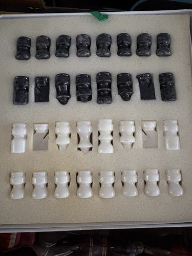 Marble chess pieces and board - marble,