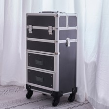 Large Makeup Trolley Case on Wheels Beauty Vanity Case Box Hairdressing Trolley