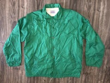 Vintage 1970’s / 1980’s Green Nylon Coach’s Full Snap Lined Jacket Coat XL