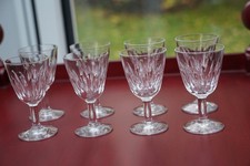 8 Baccarat Lorraine French Clear Crystal small Sherry/Shot glasses, 8cms tall