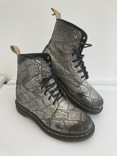 Dr. Martens 1460 Women's Leather Ankle Boots, Silver Pascal  UK Size 5,