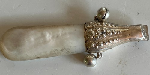 Victorian sterling baby rattle - victorian,