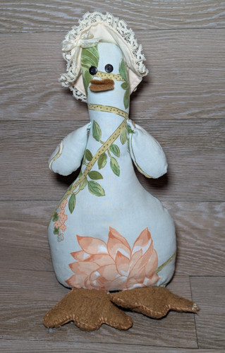 Handmade fabric duck doorstop - fabric,