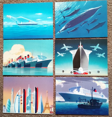 2004 set six postcards - set,