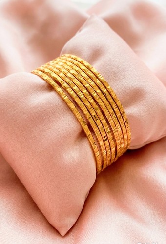 22k gold plated indian bangles - gold,