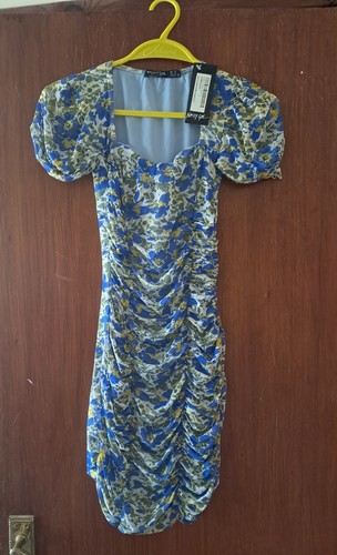 Nasty gal blue floral dress - blue, uk