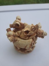 Harmony Kingdom HOG HEAVEN by Peter Calvesbert Unpainted Treasure Jest Box