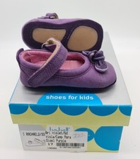 NEW Bo-Bell 3-6 Months Baby Girl Shoes Purple Leather EU 17 Easy Touch Fasten 