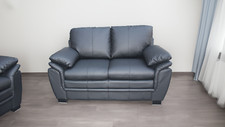 LAZY BOY BLACK SOFA SUITES SETTEE  3 2 1 SEATER ARMCHAIR FAUX LEATHER