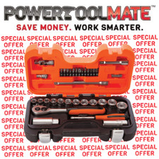 Bahco S330 34 piece 1/4" and 3/8" drive socket set in carry case