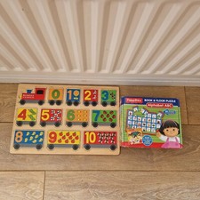 Fisher Price Alphabet ABC Floor Puzzle & Wooden Train Numbers Puzzle