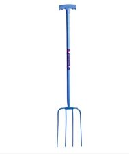 Perry No.560 T-Handle 4 Prong Steel Manure Fork Blue