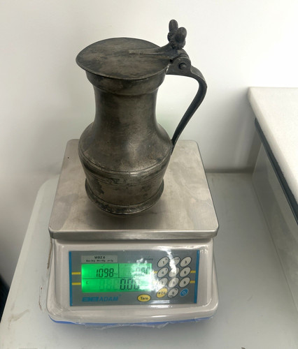 Vintage pewter lidded tappit - lidded,