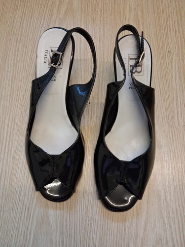 Italia size black patent - hb, 39