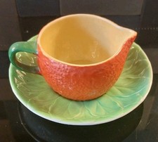 Vintage Carlton Ware Orange Peel Pattern Jug And Saucer Set.