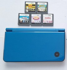 Nintendo DSI XL Blue Handheld Console Used with kids Games x5 Disney & More