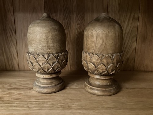 Wooden carved finials - carved,