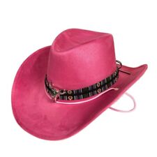 Pink Bull Cowgirl Hat Wild West Sheriff Cap Fancy Dress Costume Cosplay Outfit