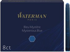 Waterman Fountain Pen Refill Ink Cartridges | Long Standard | Mysterious Blue |