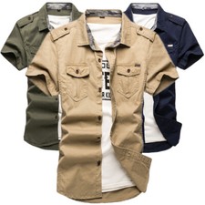 Men' Short Sleeve Cargo Casual